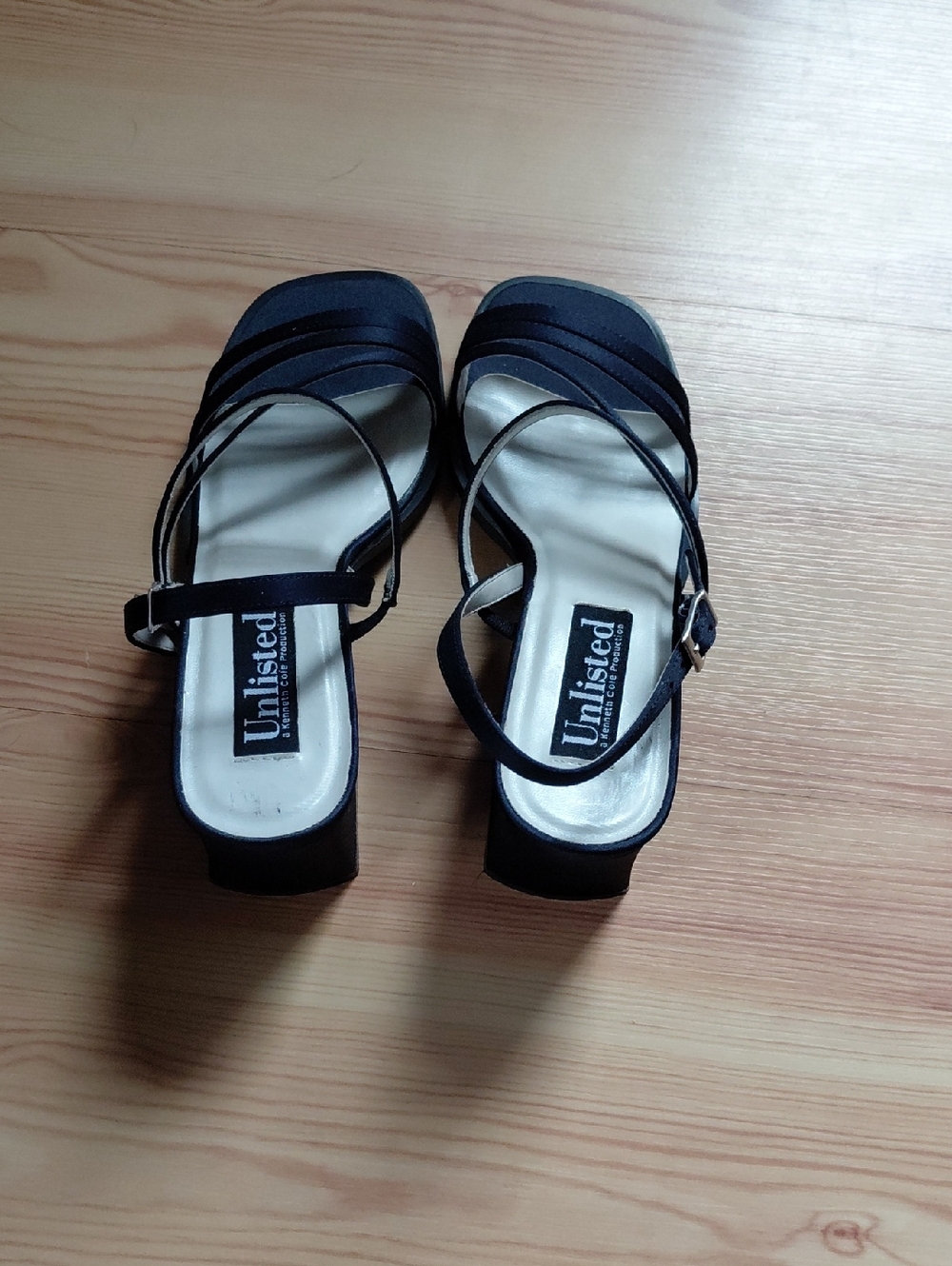 Unlisted Women's Navy Blue Strappy Block Heel Sandals - Picture 2 of 3